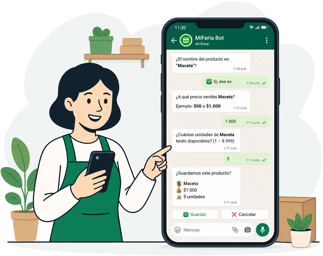Gestioná todo desde WhatsApp